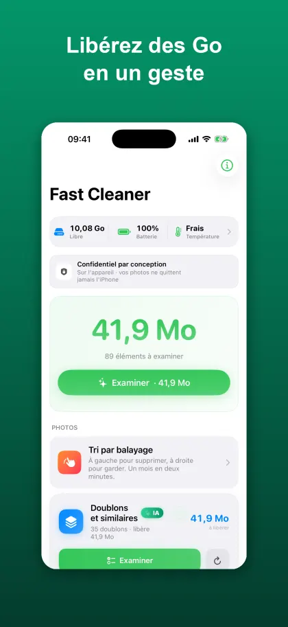 Fast Cleaner Doublons et photos similaires